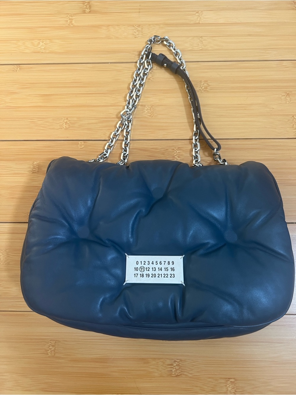 Maison Martin Margiela Navy Quilted Chain-Handle Shoulder Bag